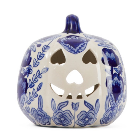 Other - Blue and White Ceramic Pumpkin Decor